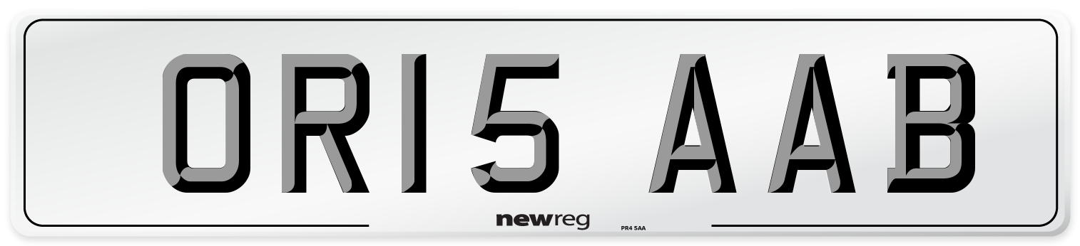 OR15 AAB Number Plate from New Reg
